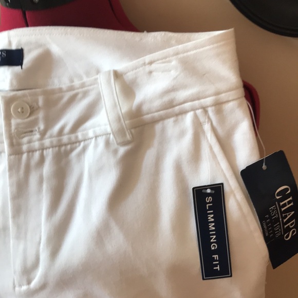 Chaps white preppy slacks NWT size 8 petite - Picture 2 of 7